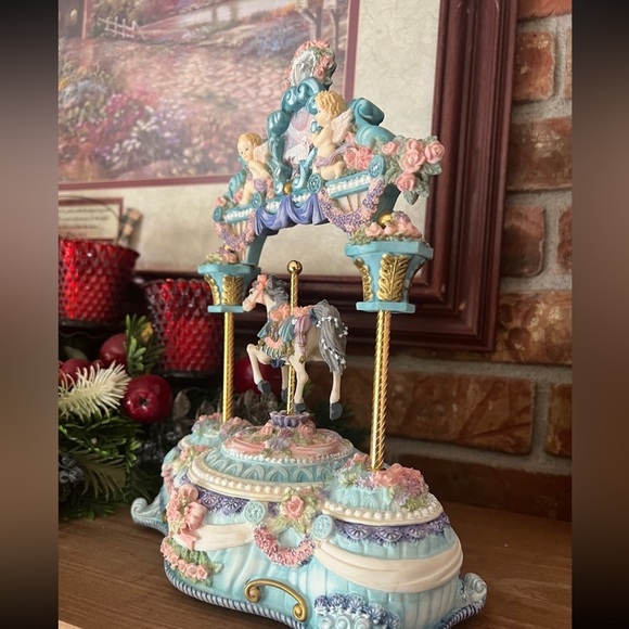 Rare Vintage 1970's Hand
Painted Cherub Musical
Carousel Featuring
Motion Horse - Picture 5 of 8